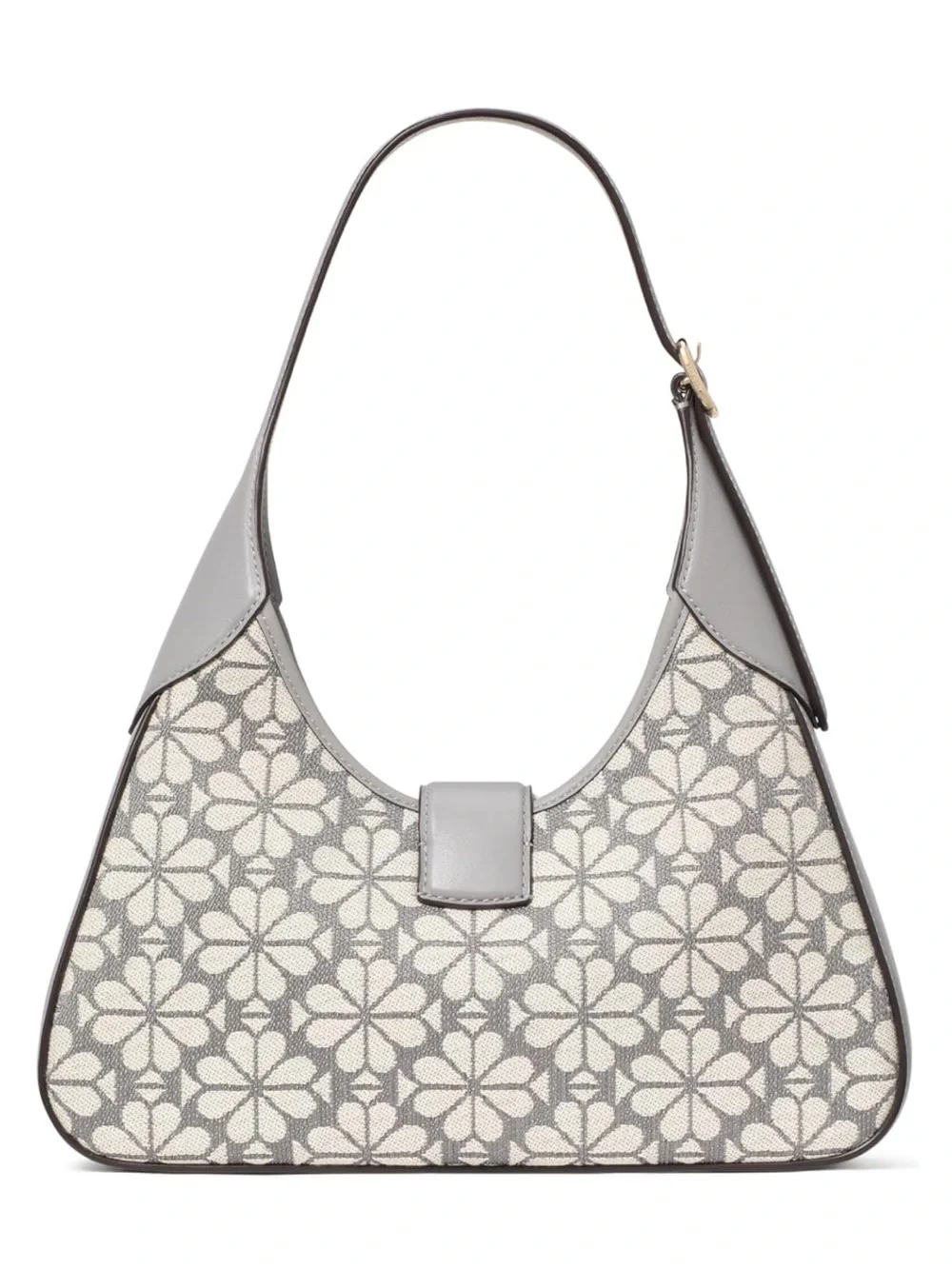 New Kate Spade Gray Floral Noveau Jacquard Shoulder Bag
